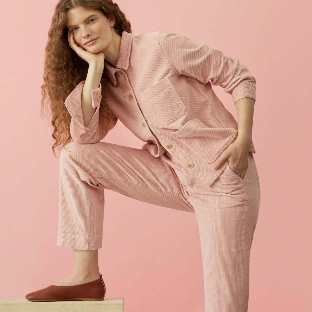 Everlane pink straight leg crop corduroys size 4